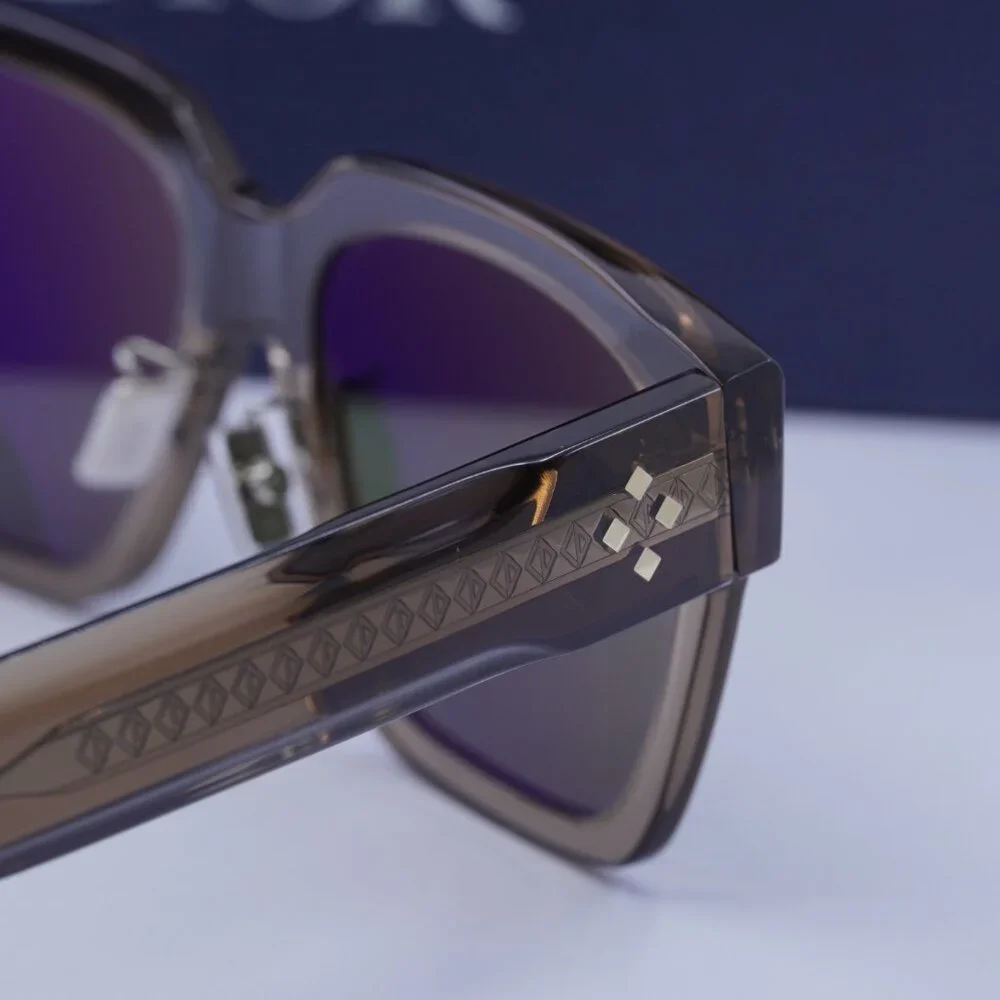 Dior CD DIAMOND S3F 64C0 Square Sunglasses - Transparent Brown/Green - Picture 6 of 10